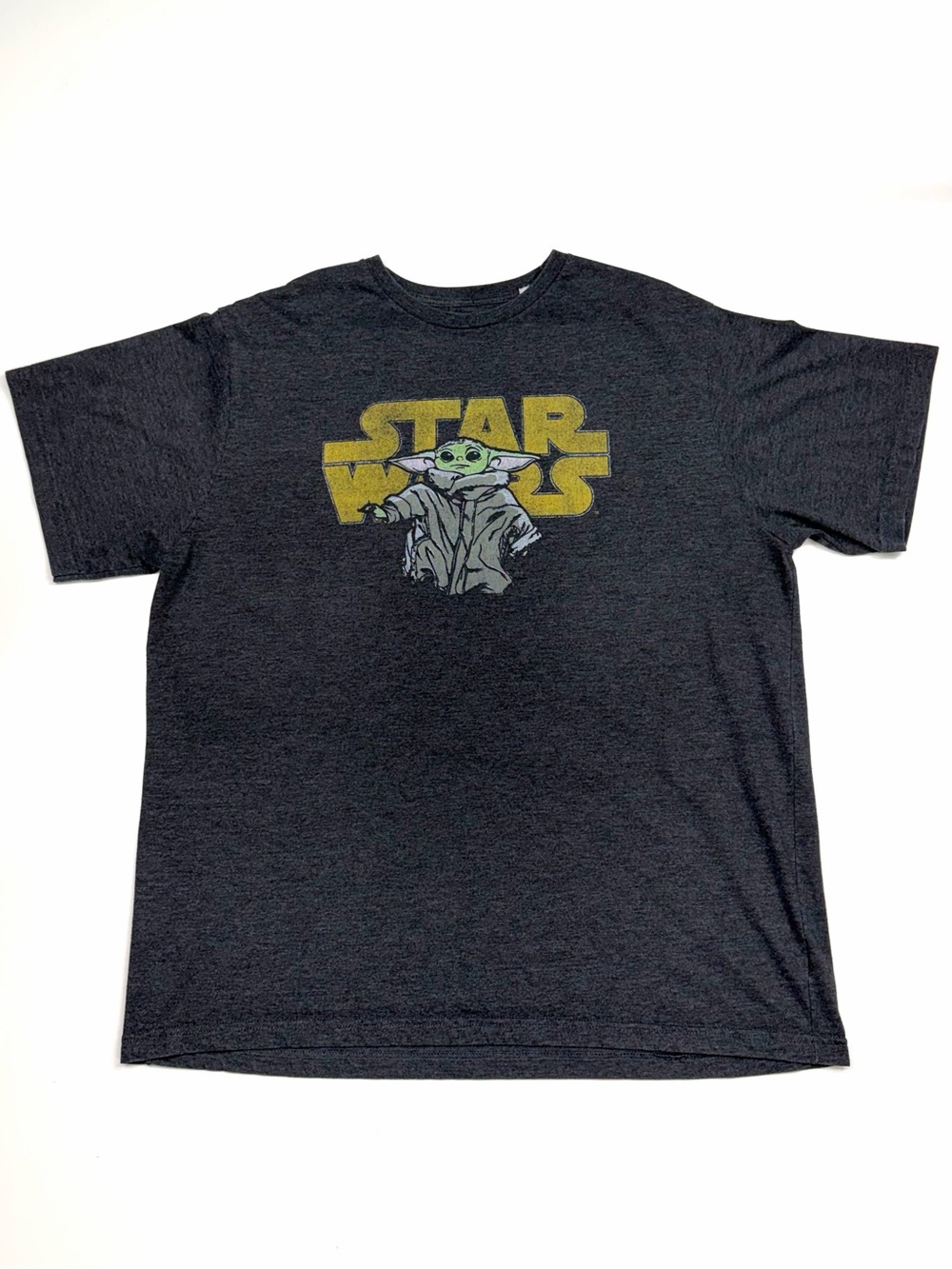 Star Wars Grogu Baby Yoda Graphic T-Shirt Gray Men’s 2XL The Mandalorian Tee